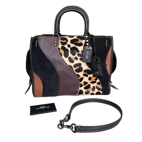 COACH ROGUE 30 1941 LEOPARD PATCHWORK NWOT - Picture 2 of 8